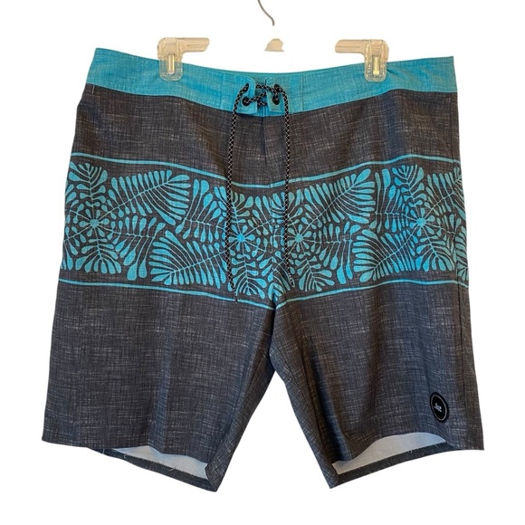 Lost Enterprises Teal Gray Black Boardshorts - Picture 2 of 8